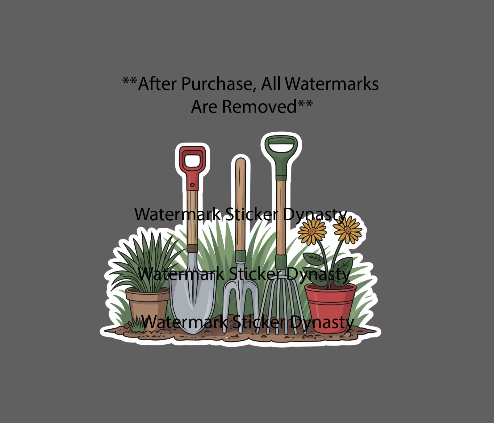 Garden Tools Sticker Waterproof Decal Floral Flower Gardening Gift Home NEW