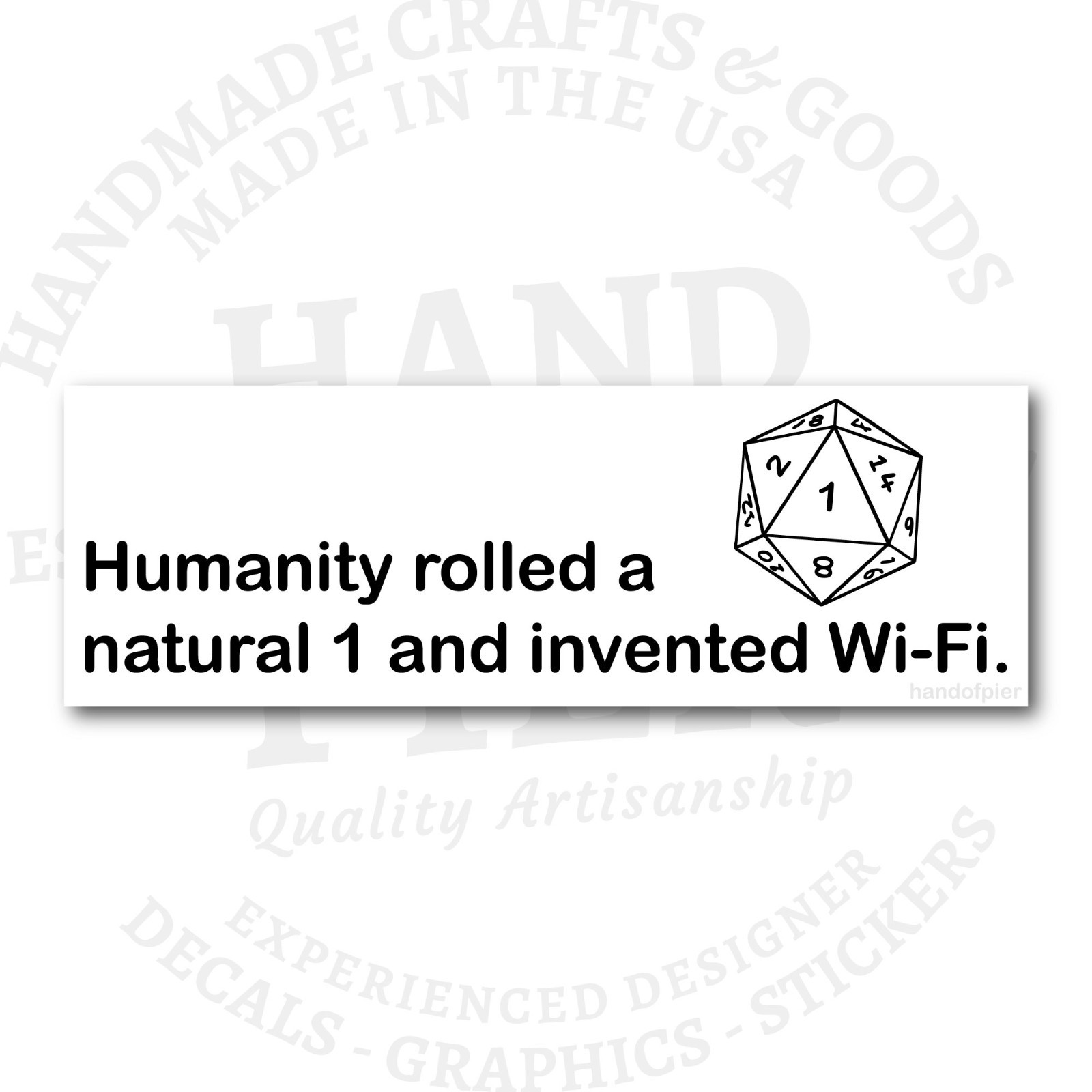 D20 Bumper Sticker or Magnet – Game Night Stickers – Funny Hilarious Unhinged