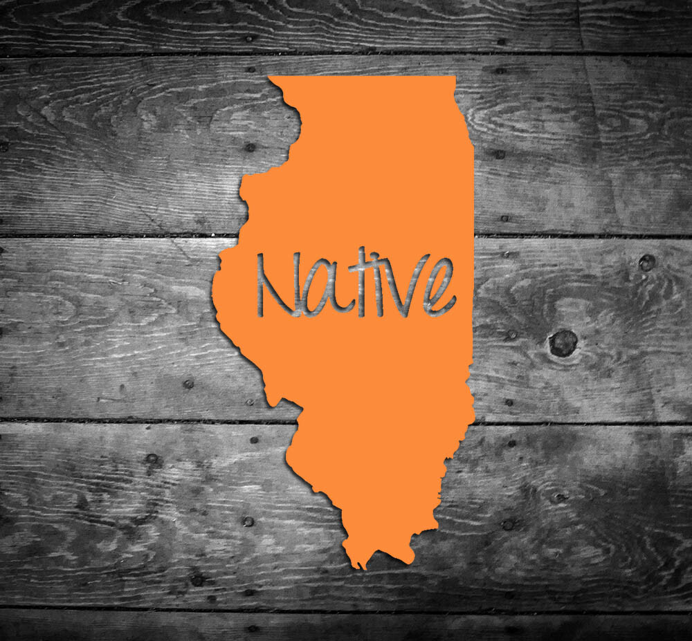 Illinois Native Vinyl Sticker Car Window Door Bumper Decal Pride Home IL Chicago