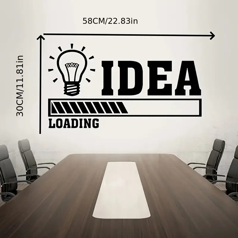 Creative Office Wall Sticker Ideas Loading Decals with Cartoon Light Bulb Design