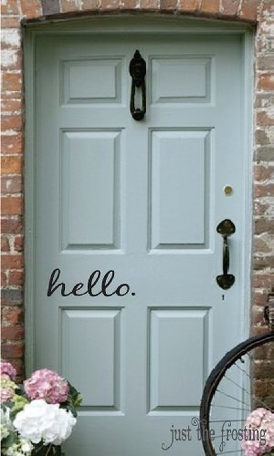 Hello in Cursive Wall Art Sticker Vinyl for Door 4.5 inch by 16 inch