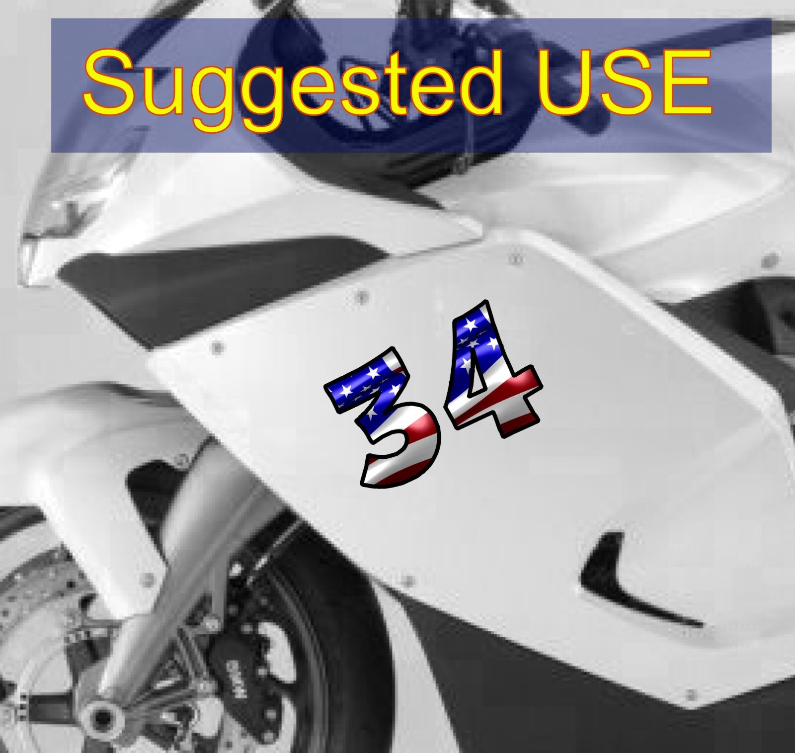 American Flag Car – Motorcycle Racing Number Stickers Package Set of 4