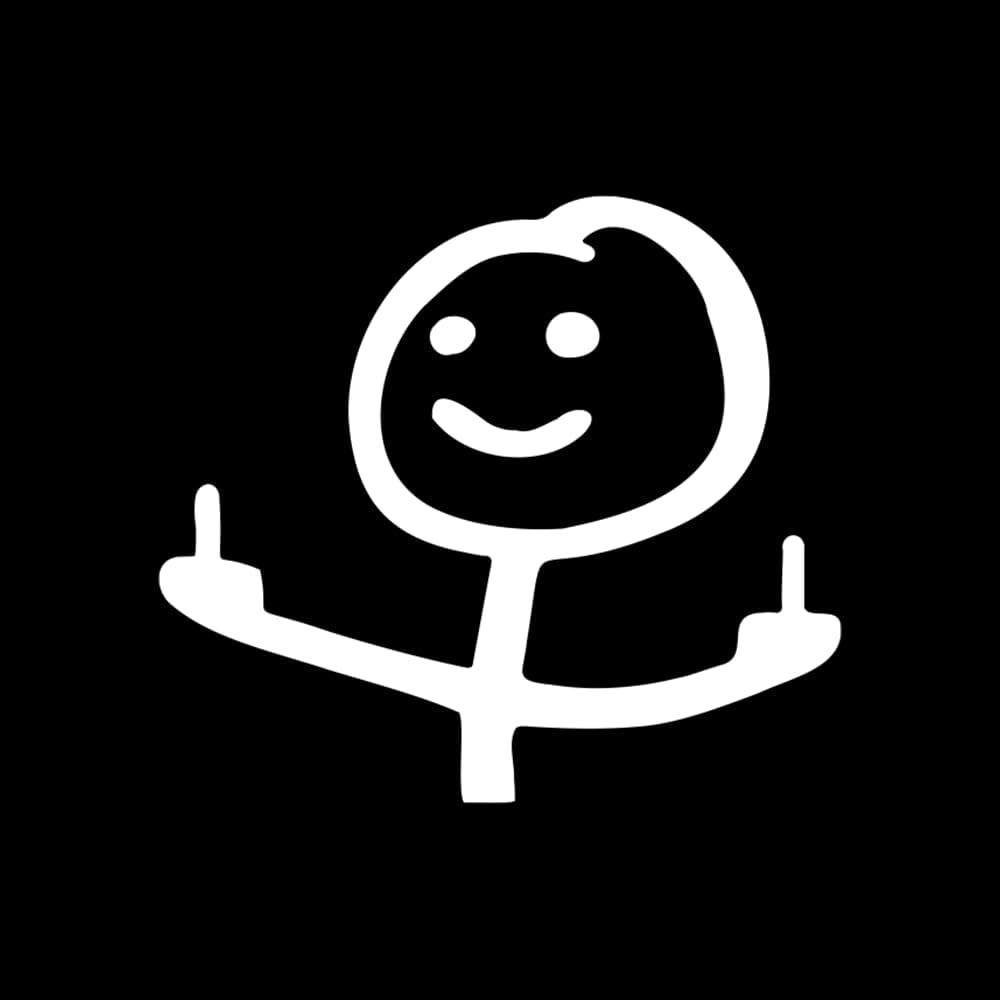 Funny Stick Figure Middle Finger Vinyl Decal Car Window or Laptop 4.5" x 4.2"
