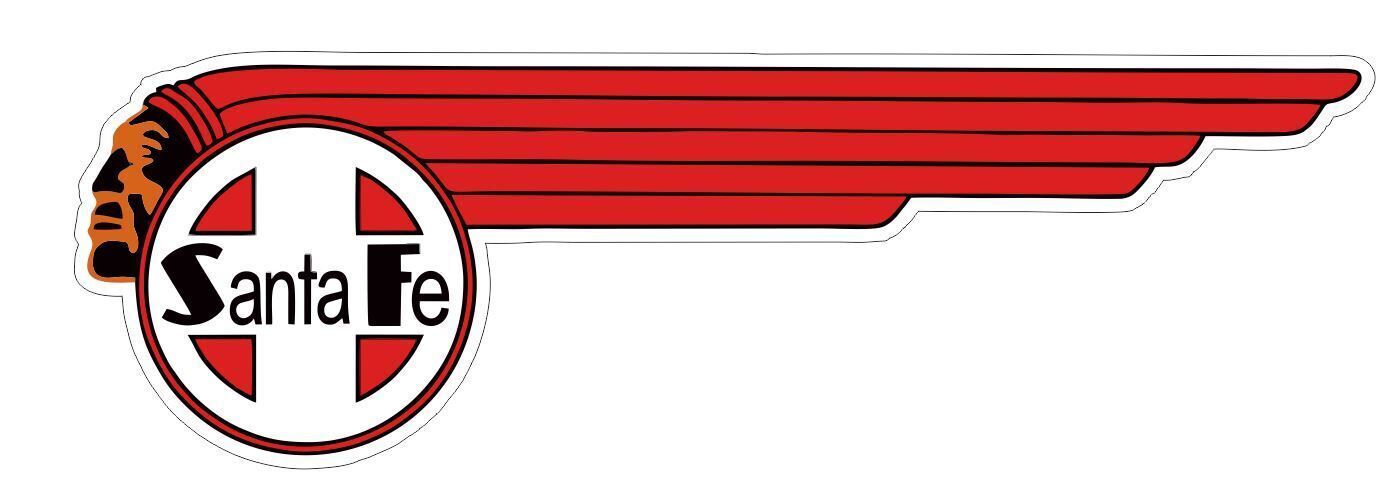 Left Facing Santa Fe Railway Railroad Train War Bonnet Sticker Decal R7267