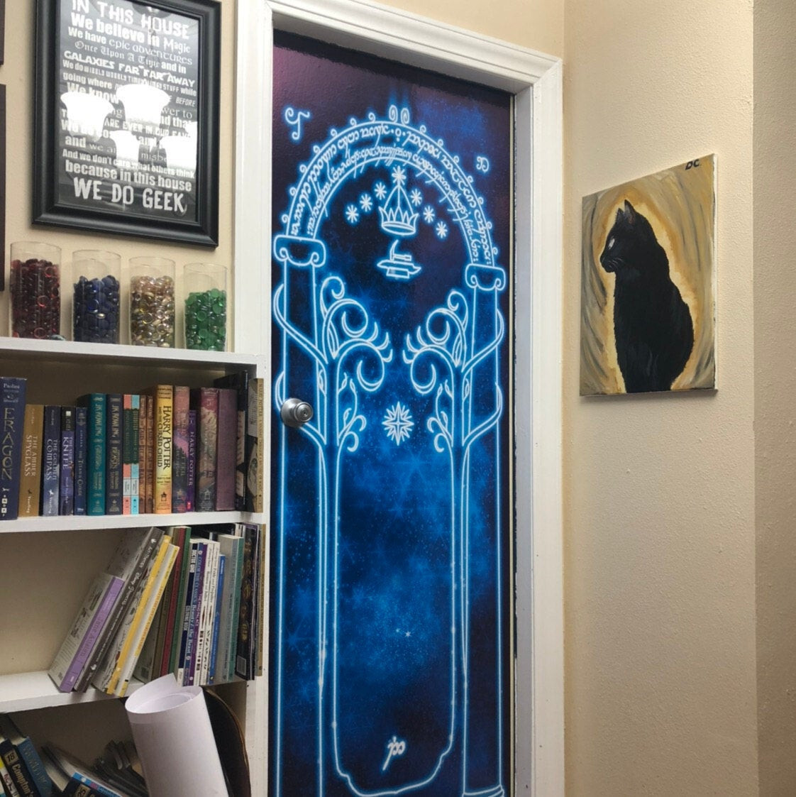 Magic Gates Door Mural, Peel and Stick, Removable, Sticker, Cover. Wall, Fridge