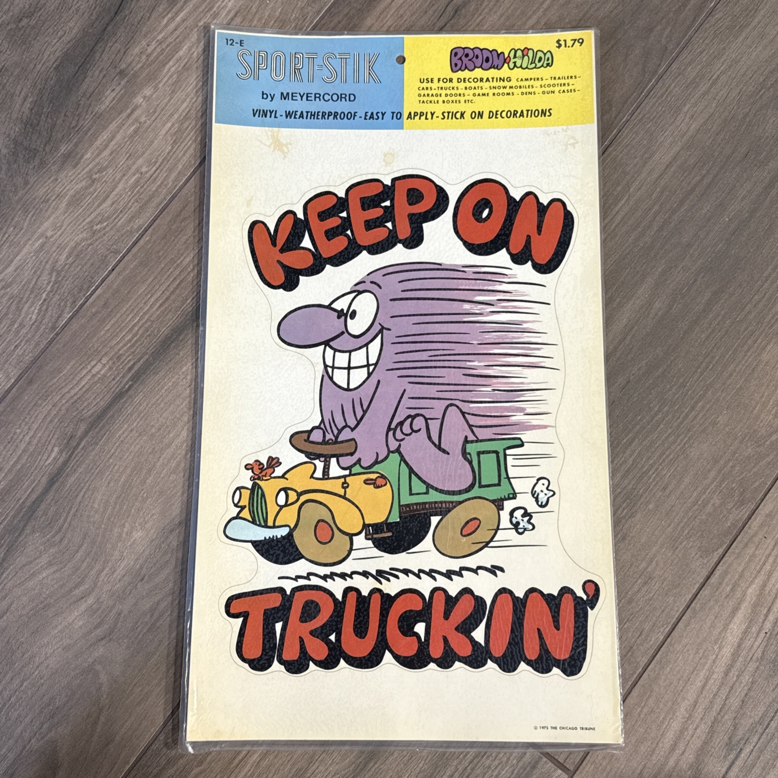 Vintage 1975 NOS Decal Meyercord Sport-Stik KEEP ON TRUCKIN' 12" Sticker Decor
