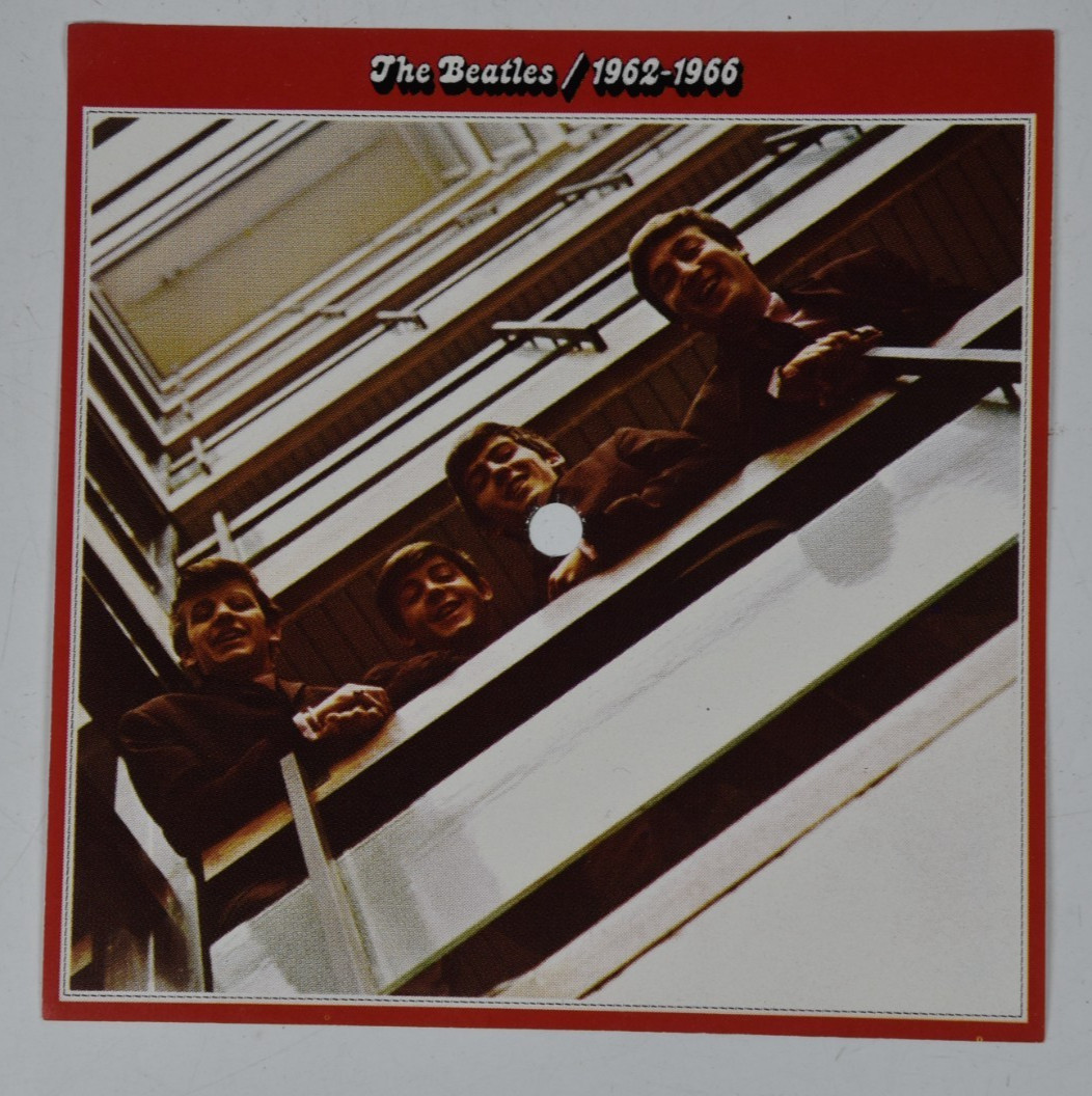 Vintage The Beatles Red Album Cover Art 6" Art Print 45 Record Paper ONLY