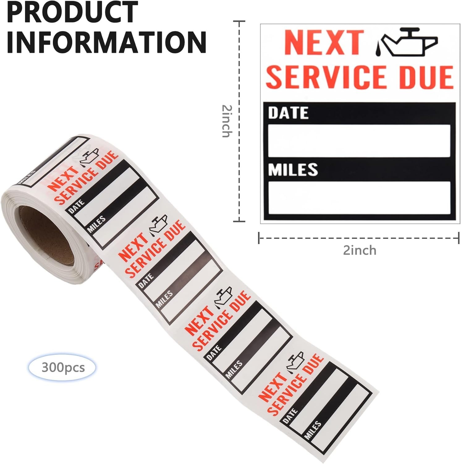 300PCS Car Oil Change Stickers for Windshield,Next Service Due Sticker,2"x2" …