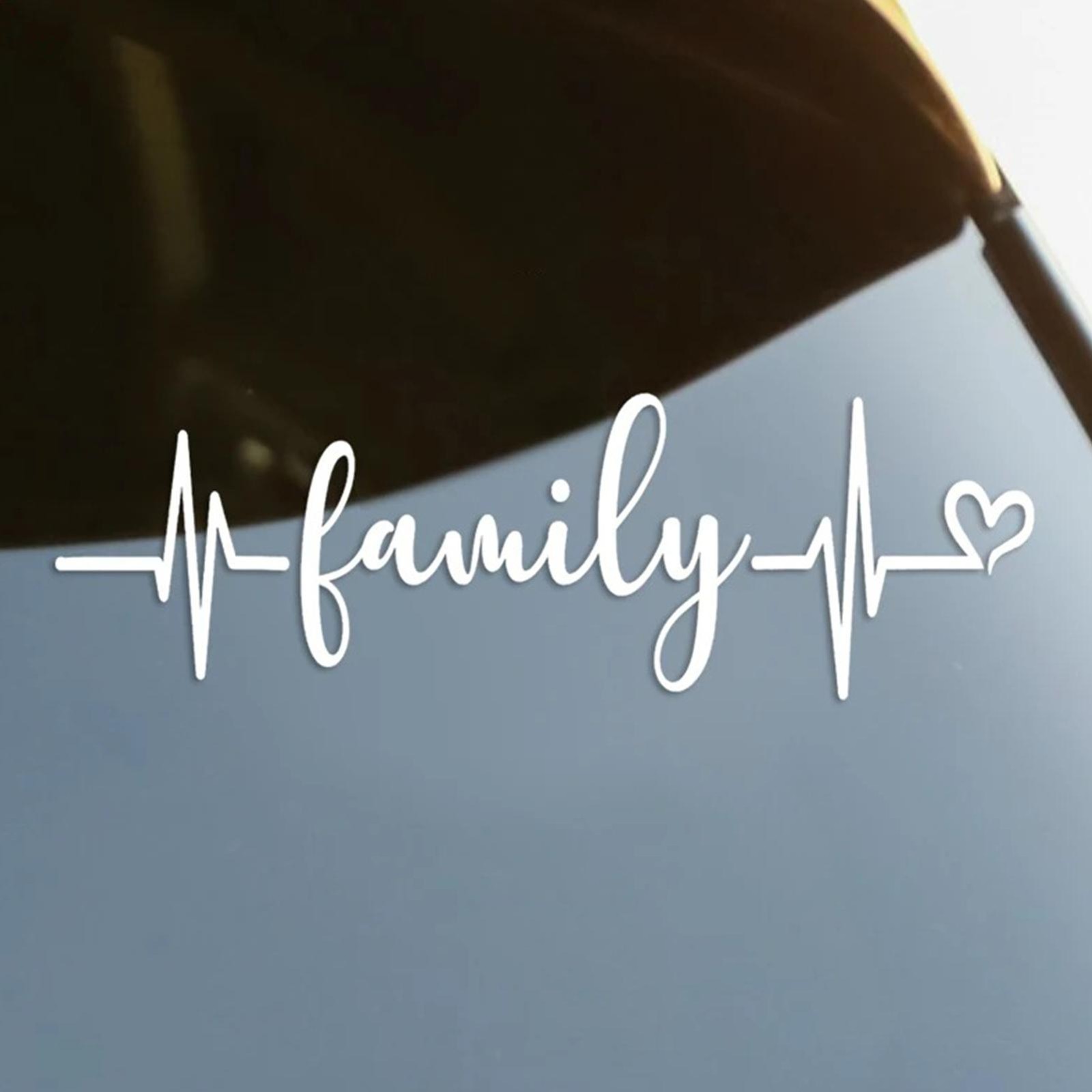Stick Family Car Decals Heartbeat Die Cut Car Window Vinyl Decal Exquisite Decor