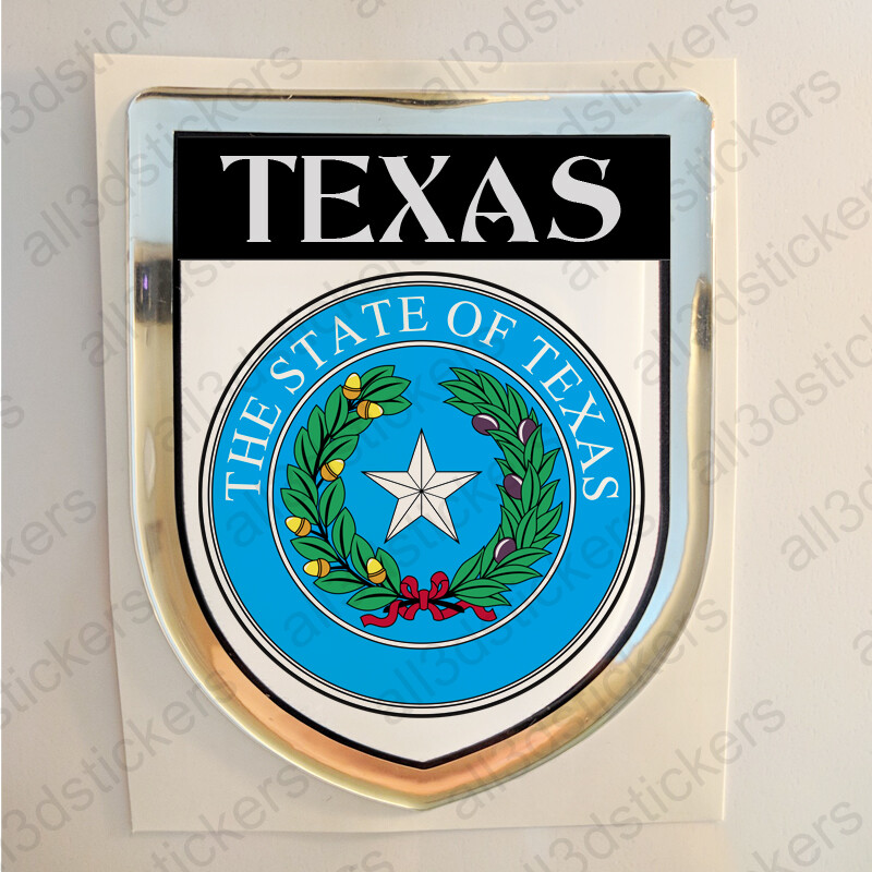 Texas USA Sticker Seal Resin Domed Flag United States 3D Shield Stickers