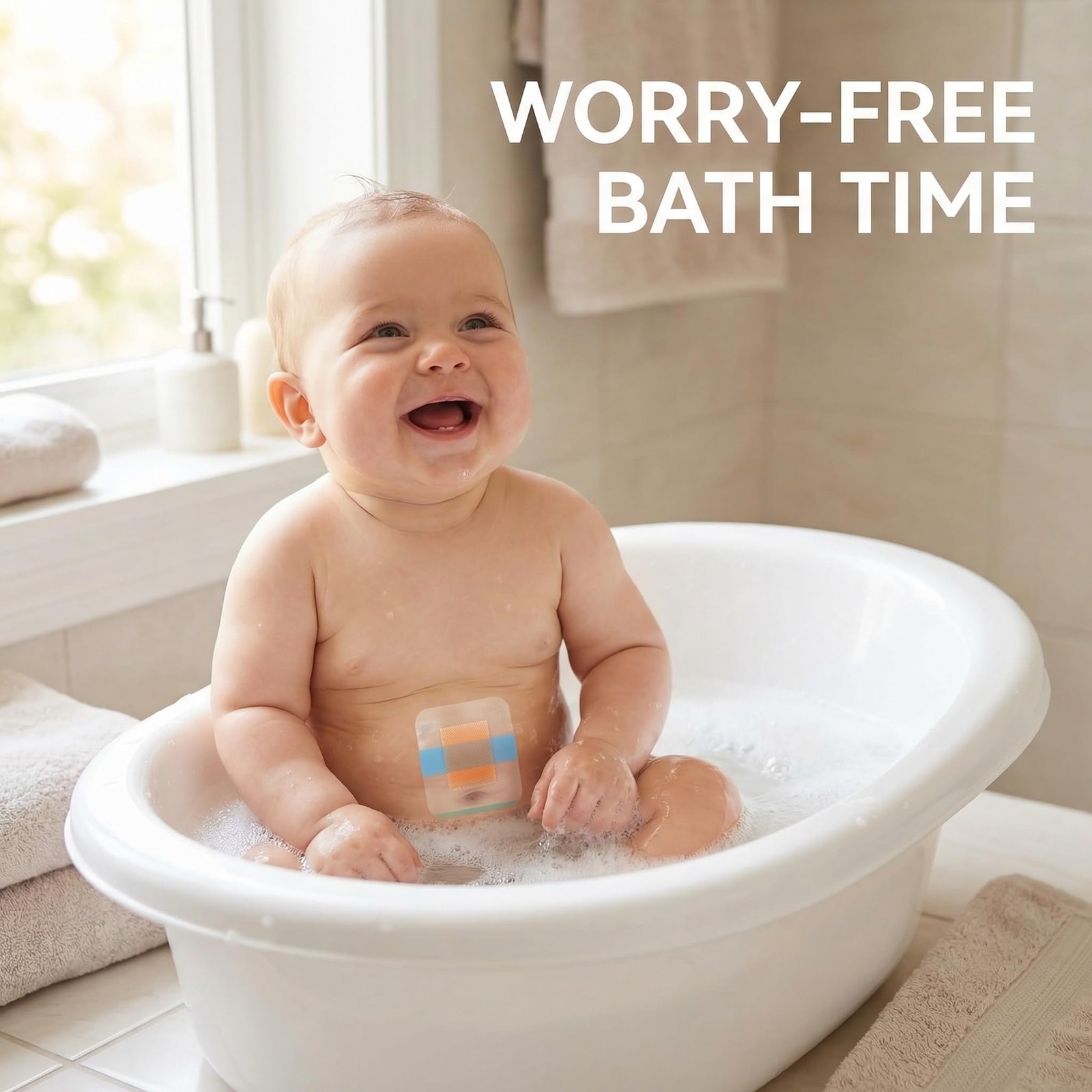 50pcs Waterproof Navel Stickers Baby Swimming Bath Shower Navel Patches Belly…