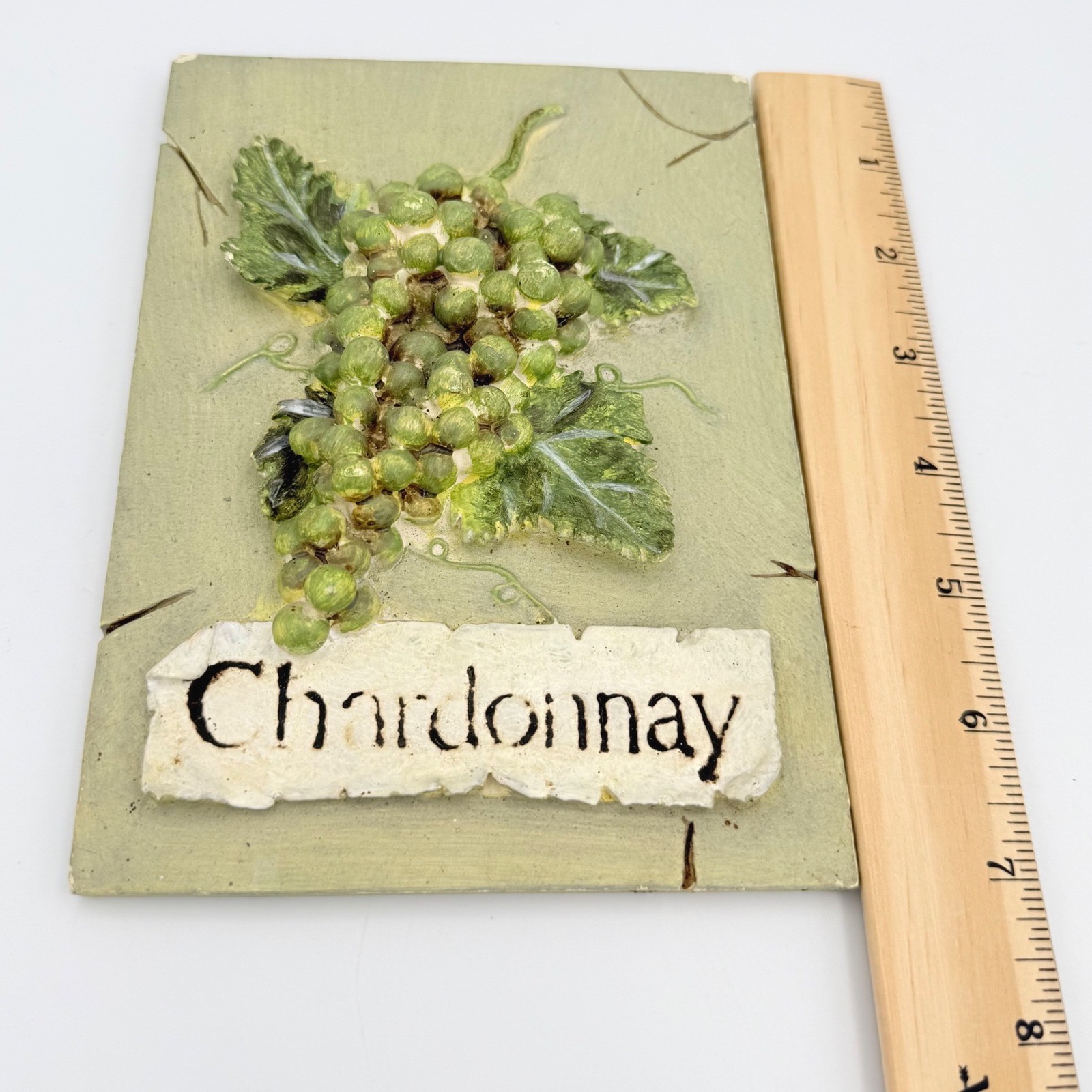 Vintage Wine Grape Wall Plaques Set Pinot Gris Chardonnay Cabernet Decor