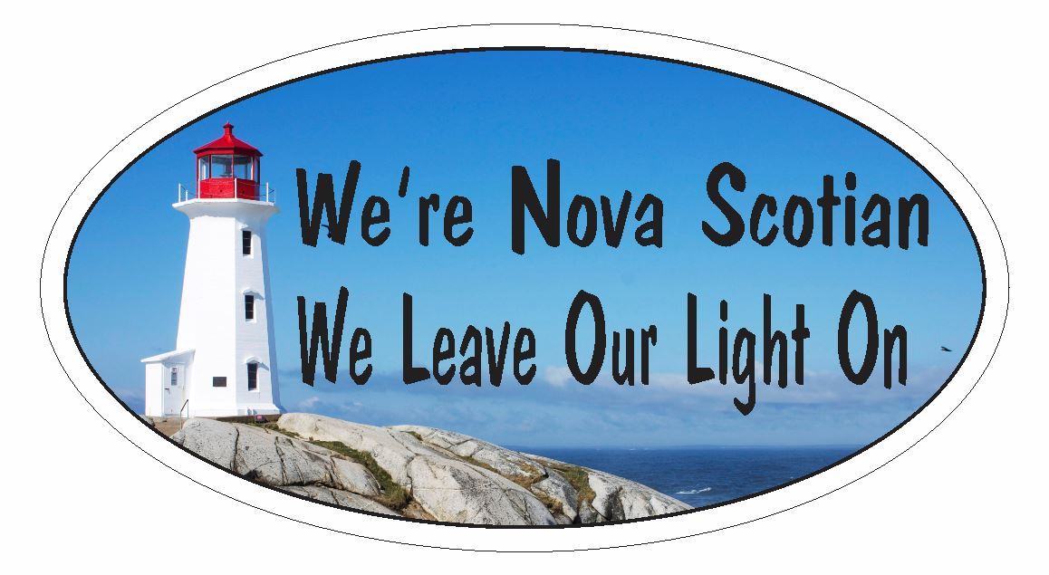 Nova Scotia Bumper Sticker or Helmet Sticker D2910 Peggy's Point Lighthouse