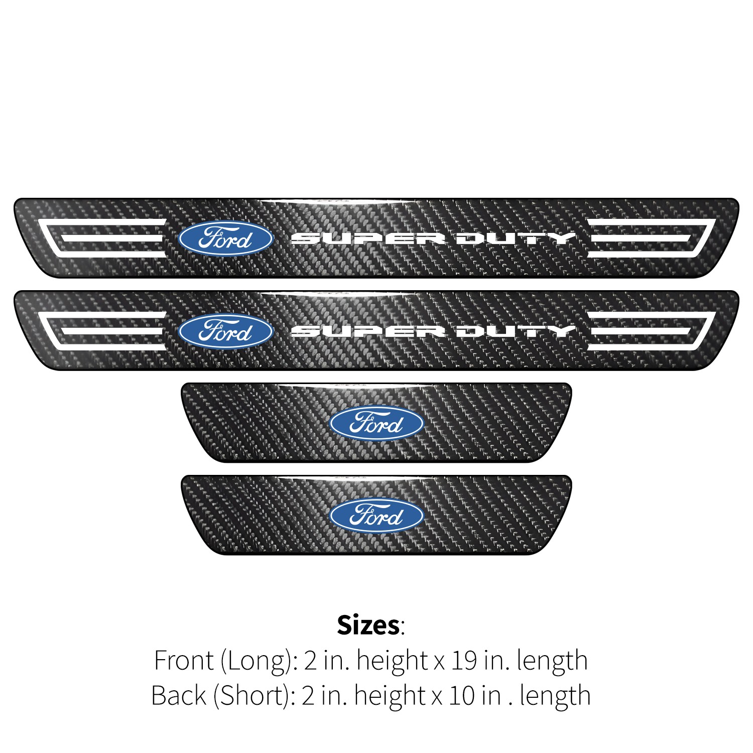 Ford Super-Duty X-Large Black Carbon Fiber 4 Pcs Universal Door Sill Plates