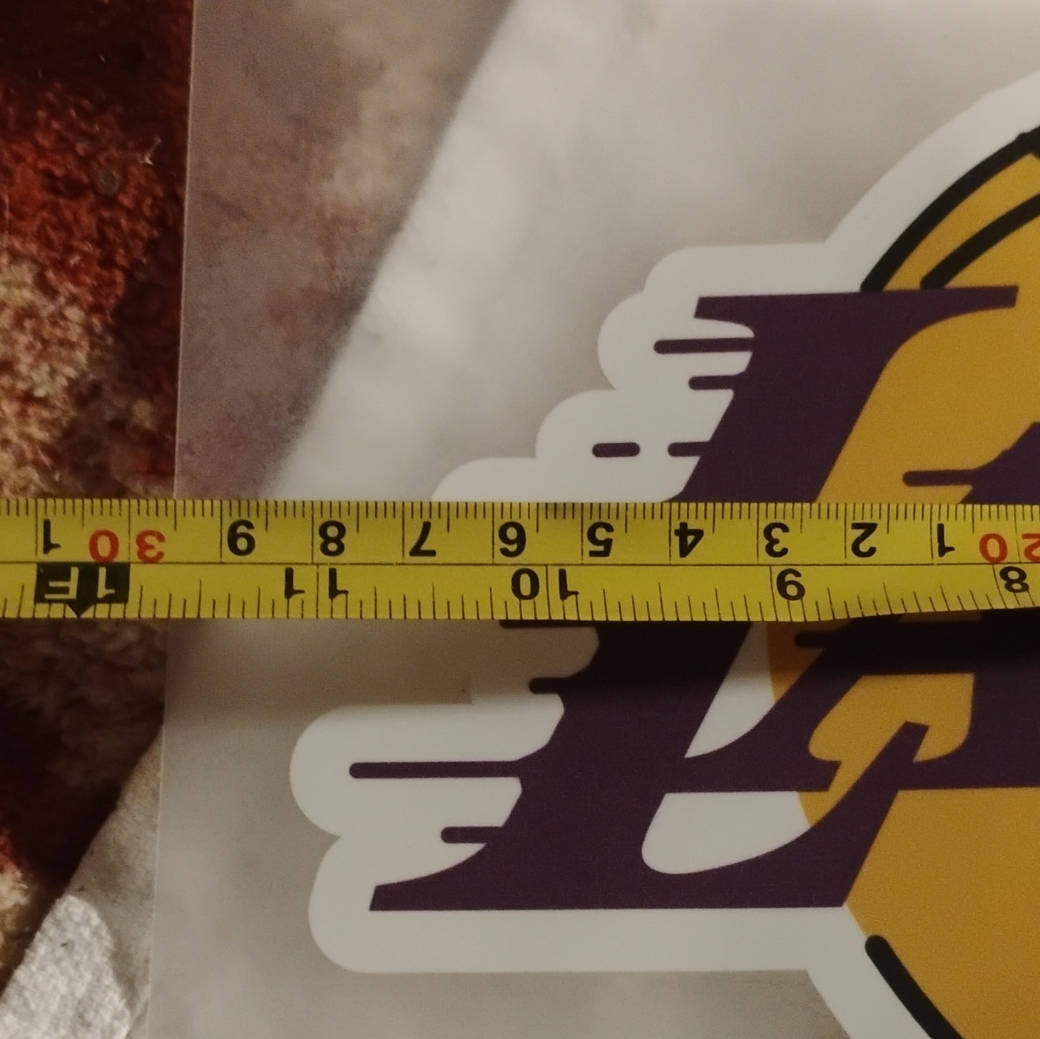 Whittier Lakers Basketball Logo Decal Sticker 11×7 Purple Yellow White Black