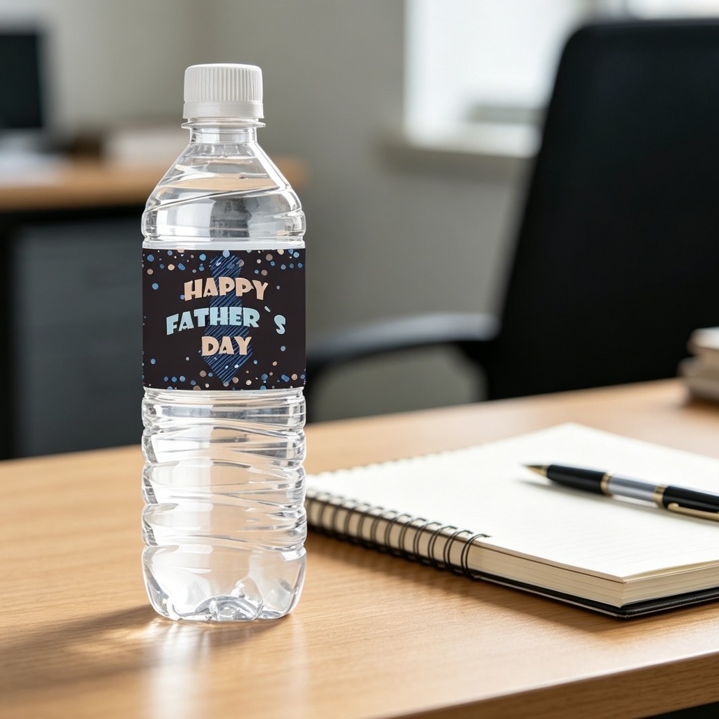 Father Day Bottle Stickers Bright Vibrant Colors Quick Hassle-free Application
