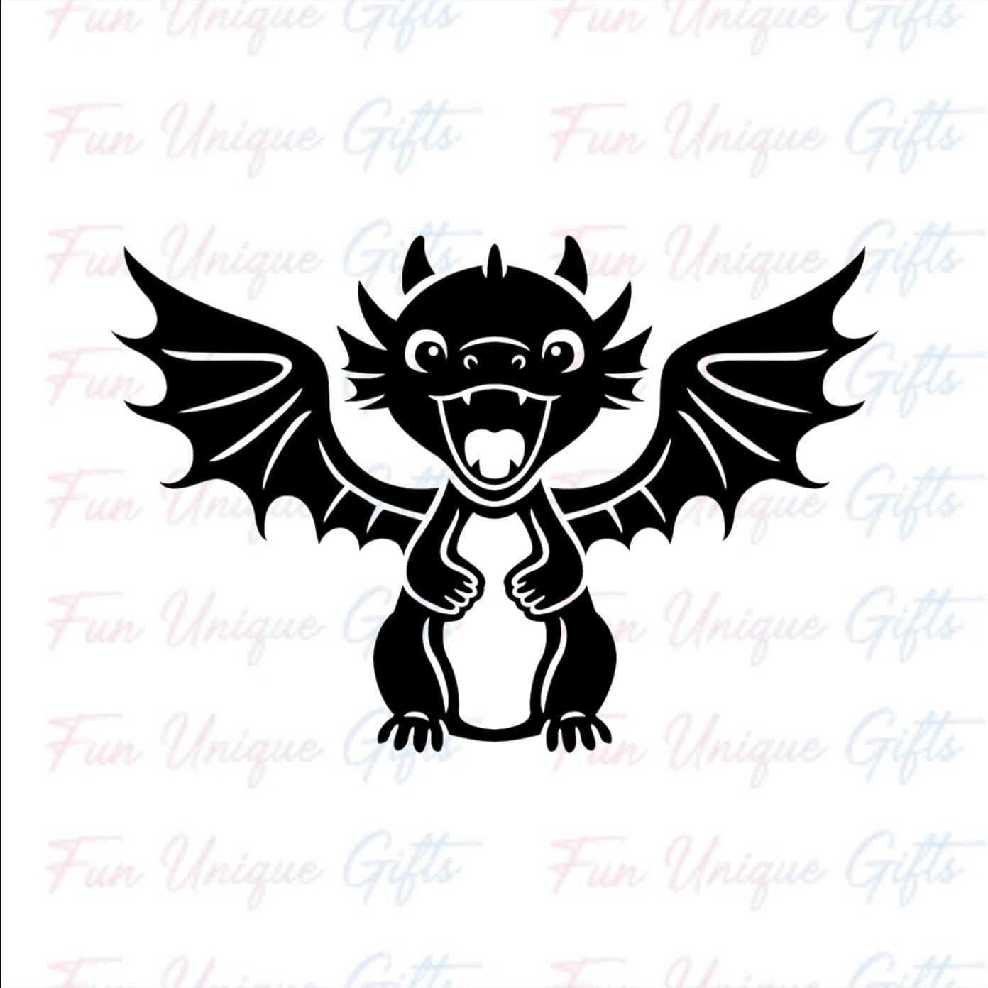 Happy Dragon Vinyl Decal Sticker -Multiple Colors & Sizes- FREE SHIPPING