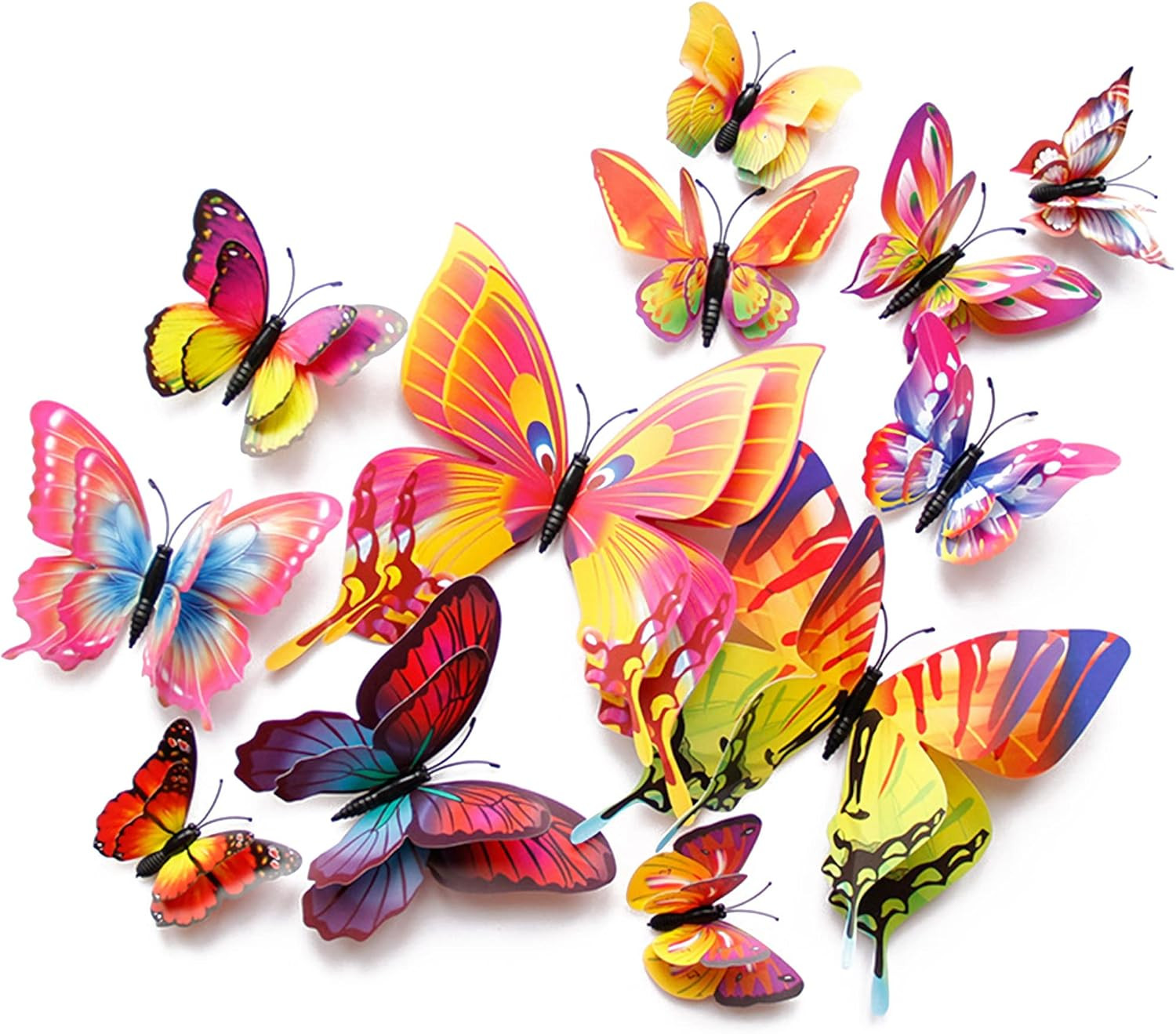 Butterfly Wall Decor 24/48 PCS, 3D Butterflies Stickers for Party Decorations wi
