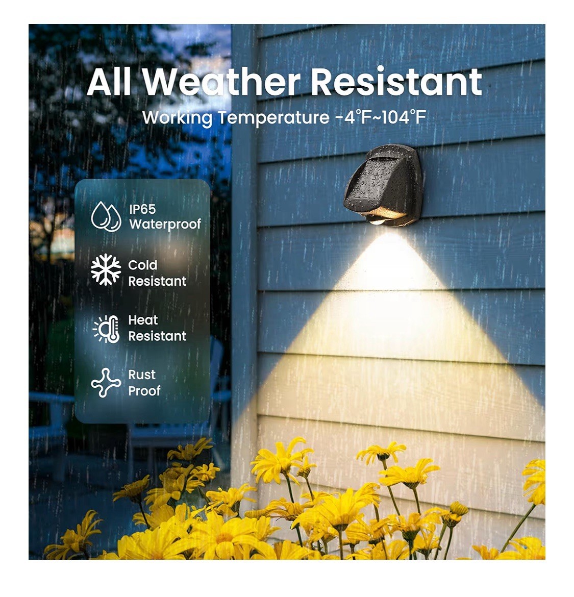 Solar Lights Outdoor Waterproof IP65, Solar Stair Lights Outdoor for Fence, Deck