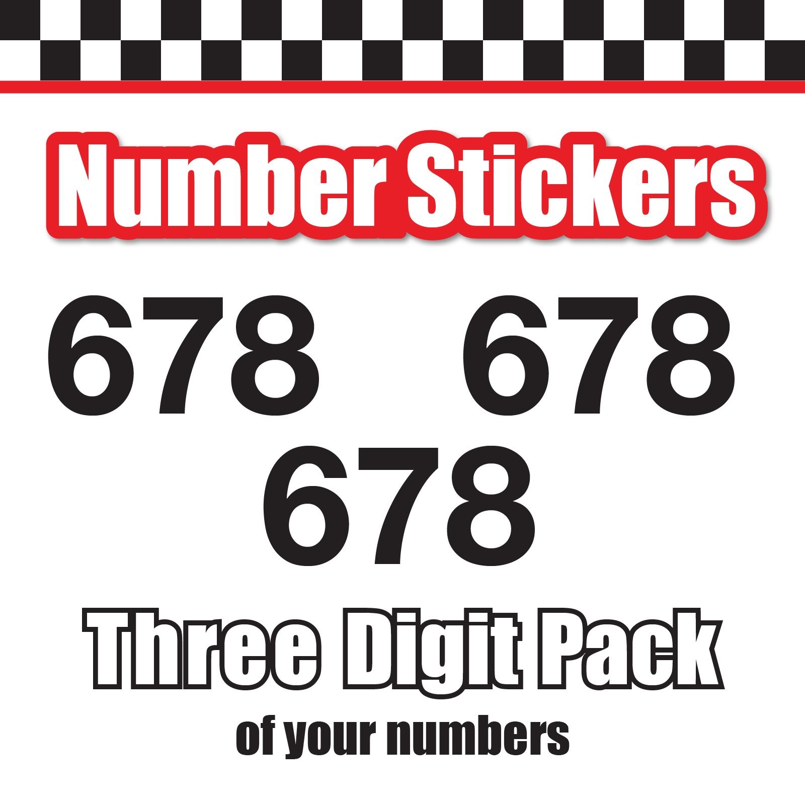 3x 3 Digit Custom Single Number Sticker Decal Locker Door Mailbox Helvetica Neue