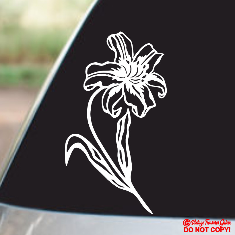 LILY FLOWER Vinyl Decal Sticker Car Truck Window Wall Bumper LILIUM LILLIES CUTE