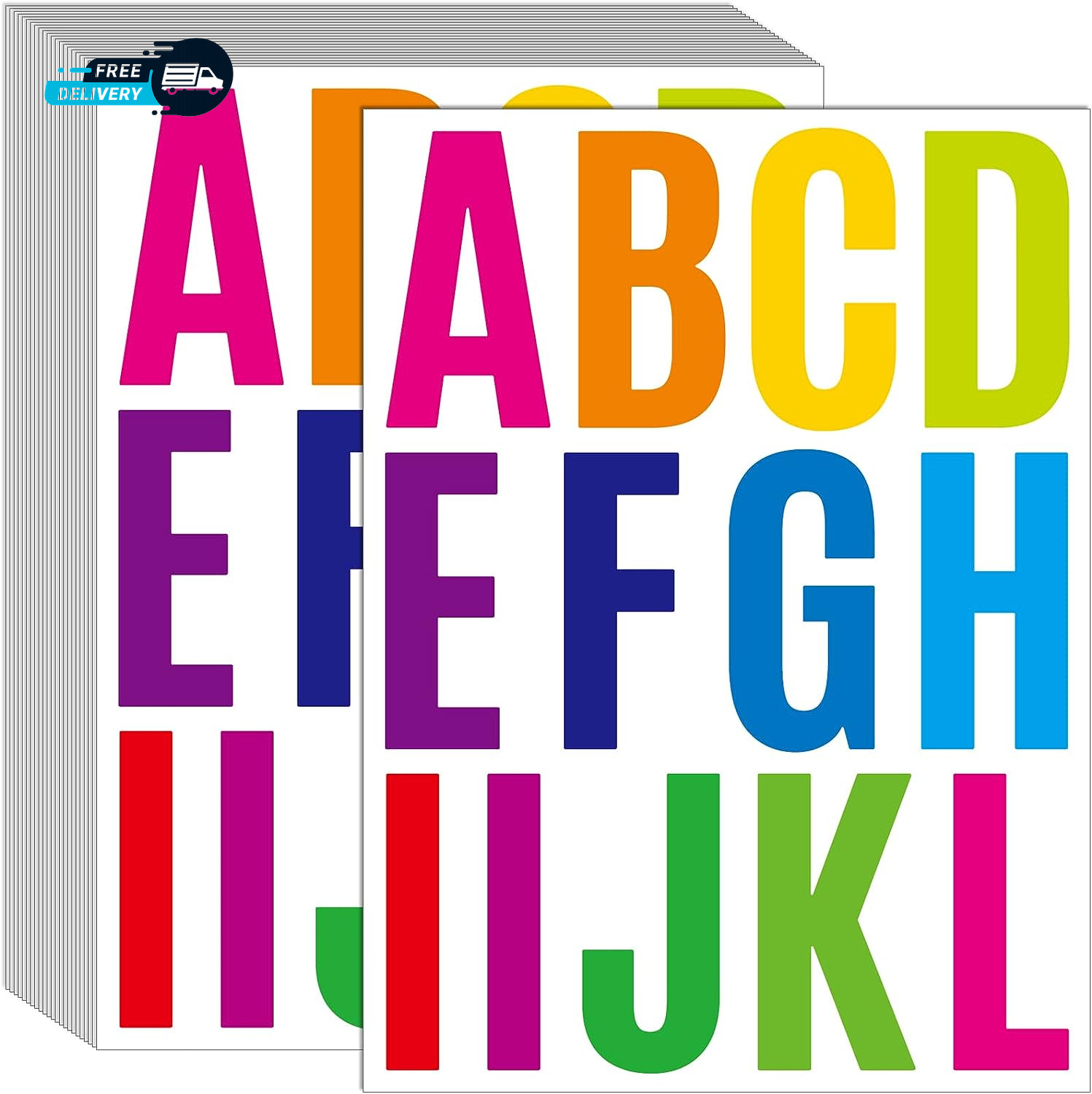 24 Sheets 2 Inch Self Adhesive Letters Stick on Vinyl Letters Capital Letter.