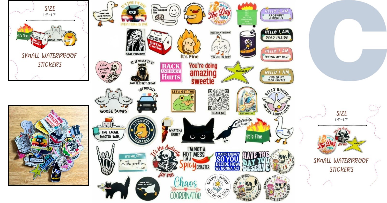 50 Irresistibly Funny Waterproof Stickers – Meme Fun for Adults Everywhere