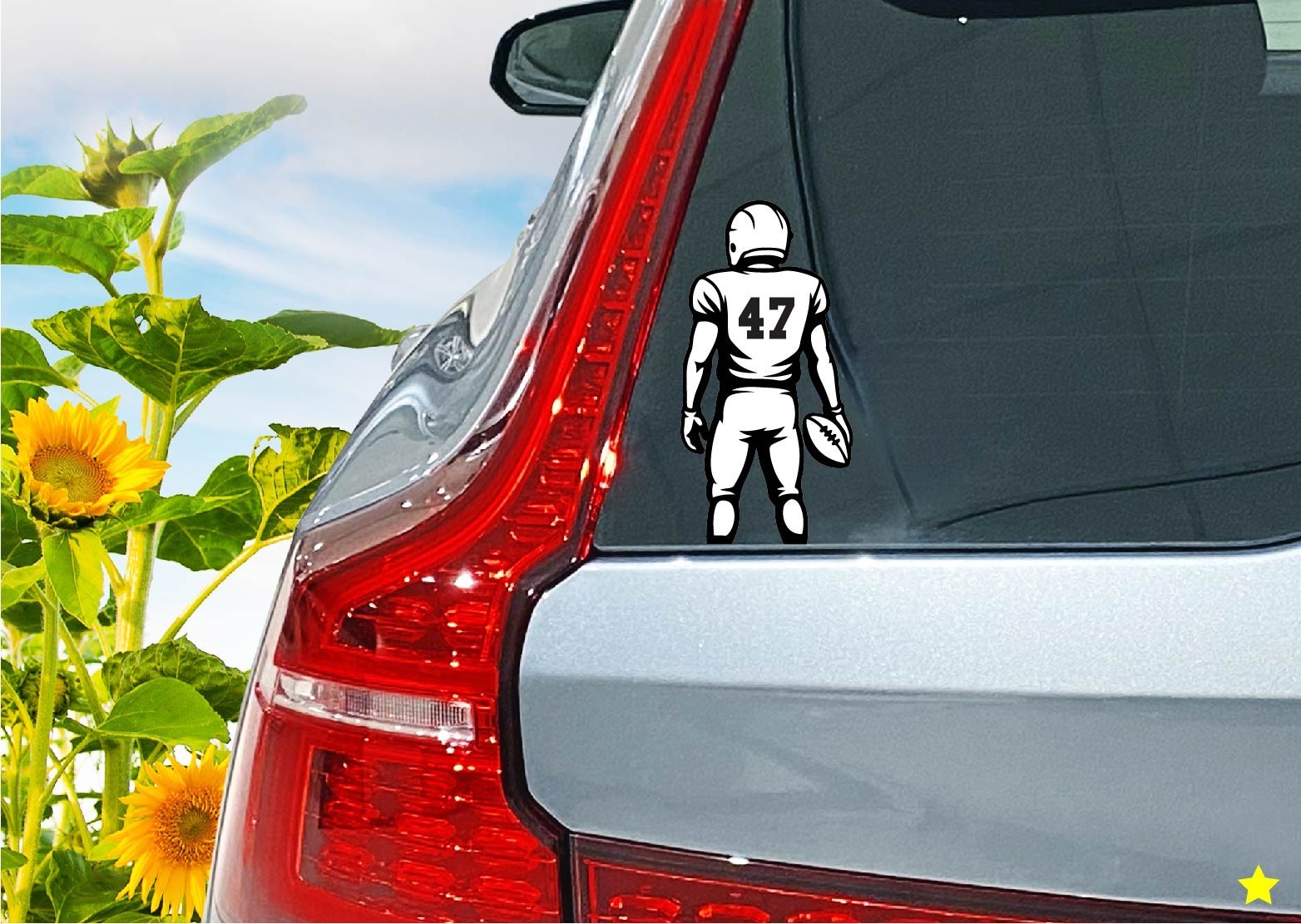 Football Player Team Number Jersey Decal Sticker Sports School College Custom