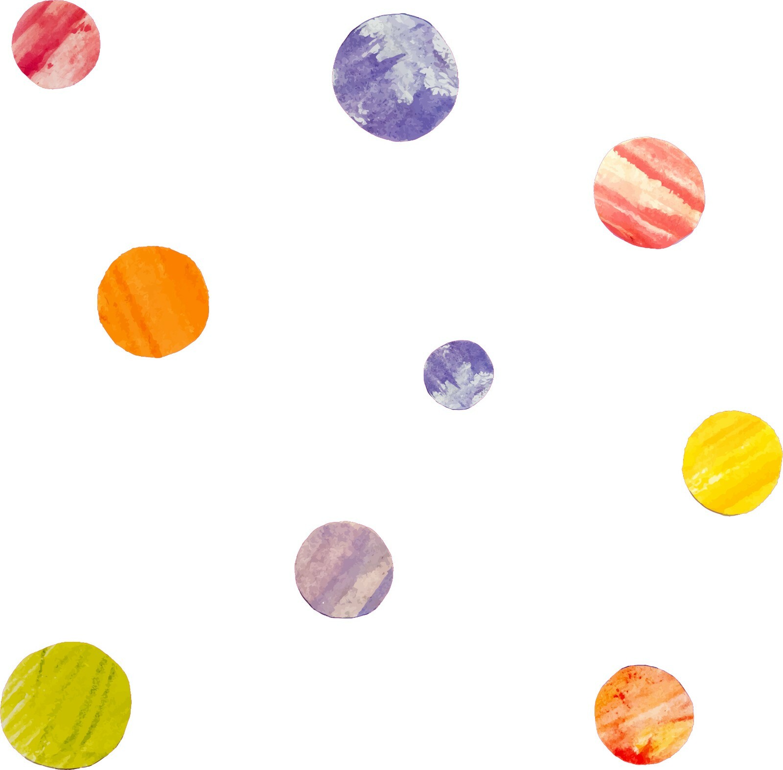 Vinyl Adhesive Funky Art Round Planet Like Objects Design Home Wall Decal Sheet