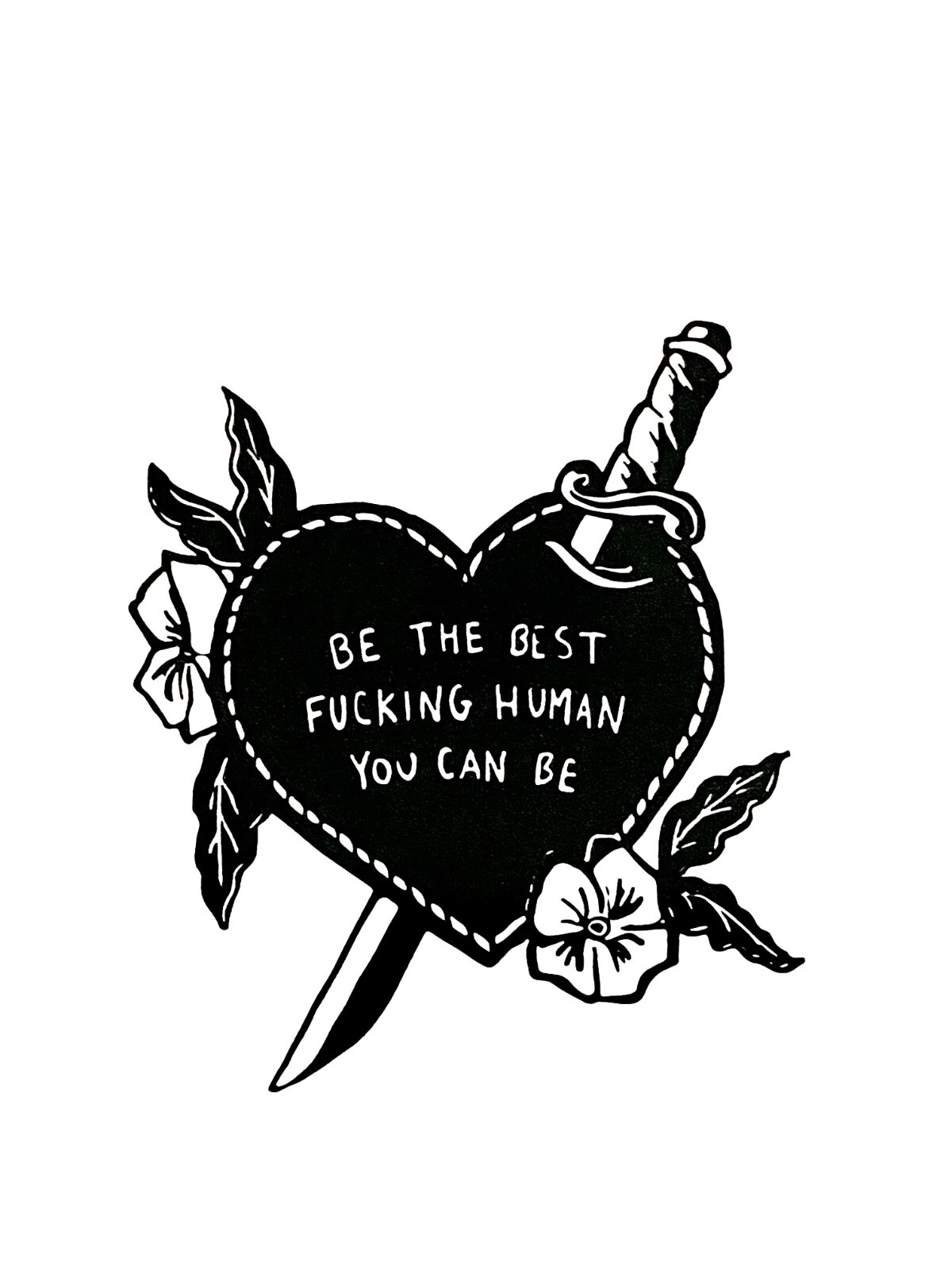Heart Be The Best Phone Sticker (2 Inch) Line Art Minimalist Gothic