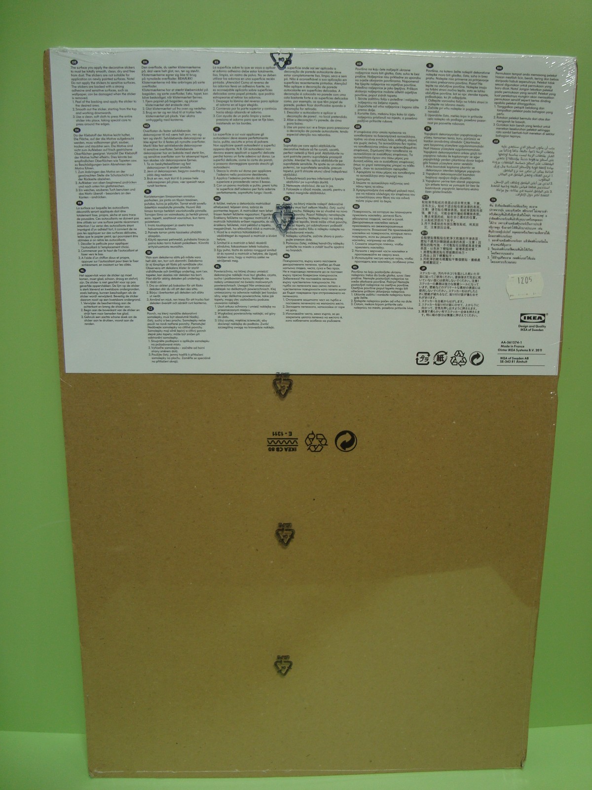 IKEA Slatthult Hessel & Castel Black Poppy Wall Decor Stickers New in Package