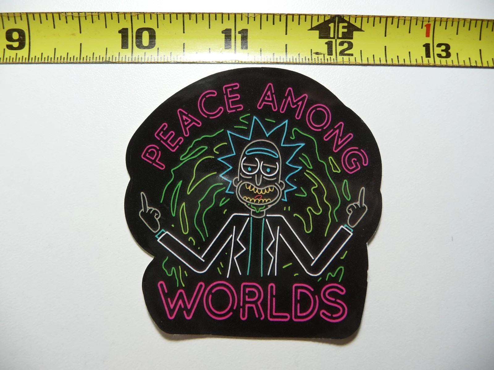 PEACE WORLDS CARTOON FUNNY NEON STYLE SMALL STICKER DECAL COLORFUL FUNNY
