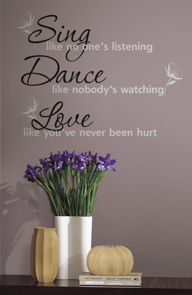 Roommates 19 in. W x 7 in. L Dance Sing Love Peel and Stick Wall Decal