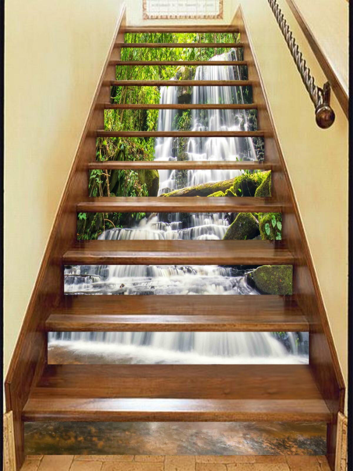 3D Waterfall Scenery AZ1274 Stair Risers Decoration Mural Vinyl Wallpaper Kay