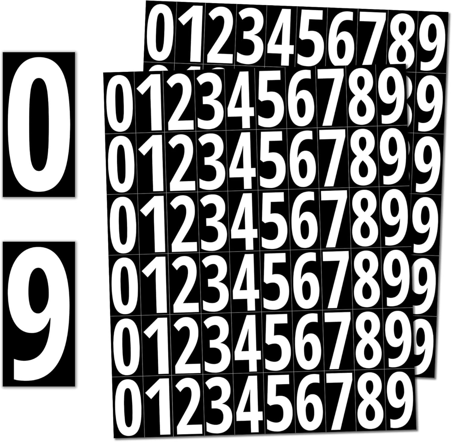 600 Pieces, 1" – Vinyl Number Stickers, Waterproof 1 x 0.5 inch White Numbers