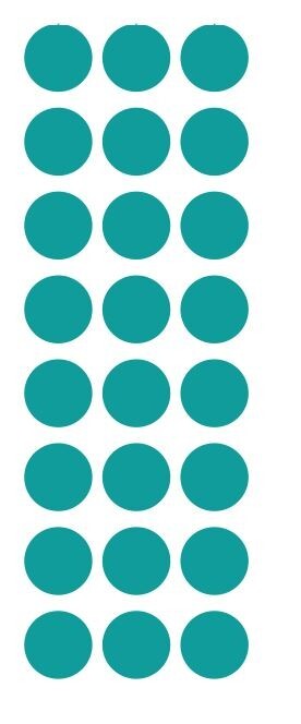 1" Turquoise Blue Round Label Dots Stickers Color Coding Inventory 1 Inch Dot
