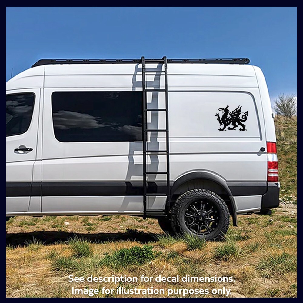 Welsh Dragon Vinyl Decal Sticker Car Camper Van Wall Art Cymru Ddraig Goch