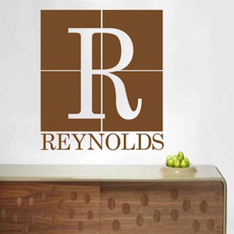 Square Initial Wall Appliqué Decal Custom Monogram Wallpaper Removable Art, b50