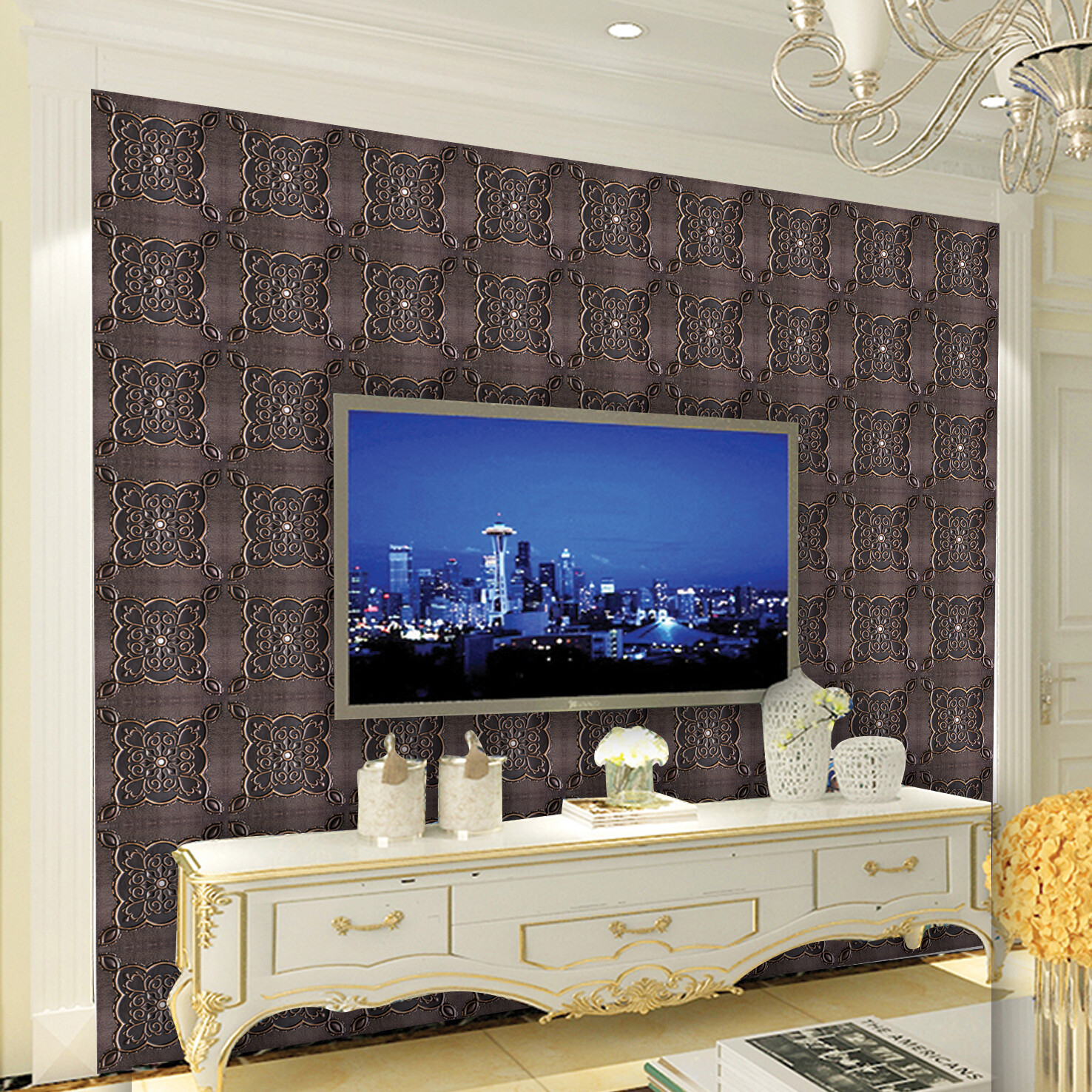 12"x12" 10Pcs 3D Wall Sticker Tile Brick Panel Self-adhesive Wall Waterproof PVC