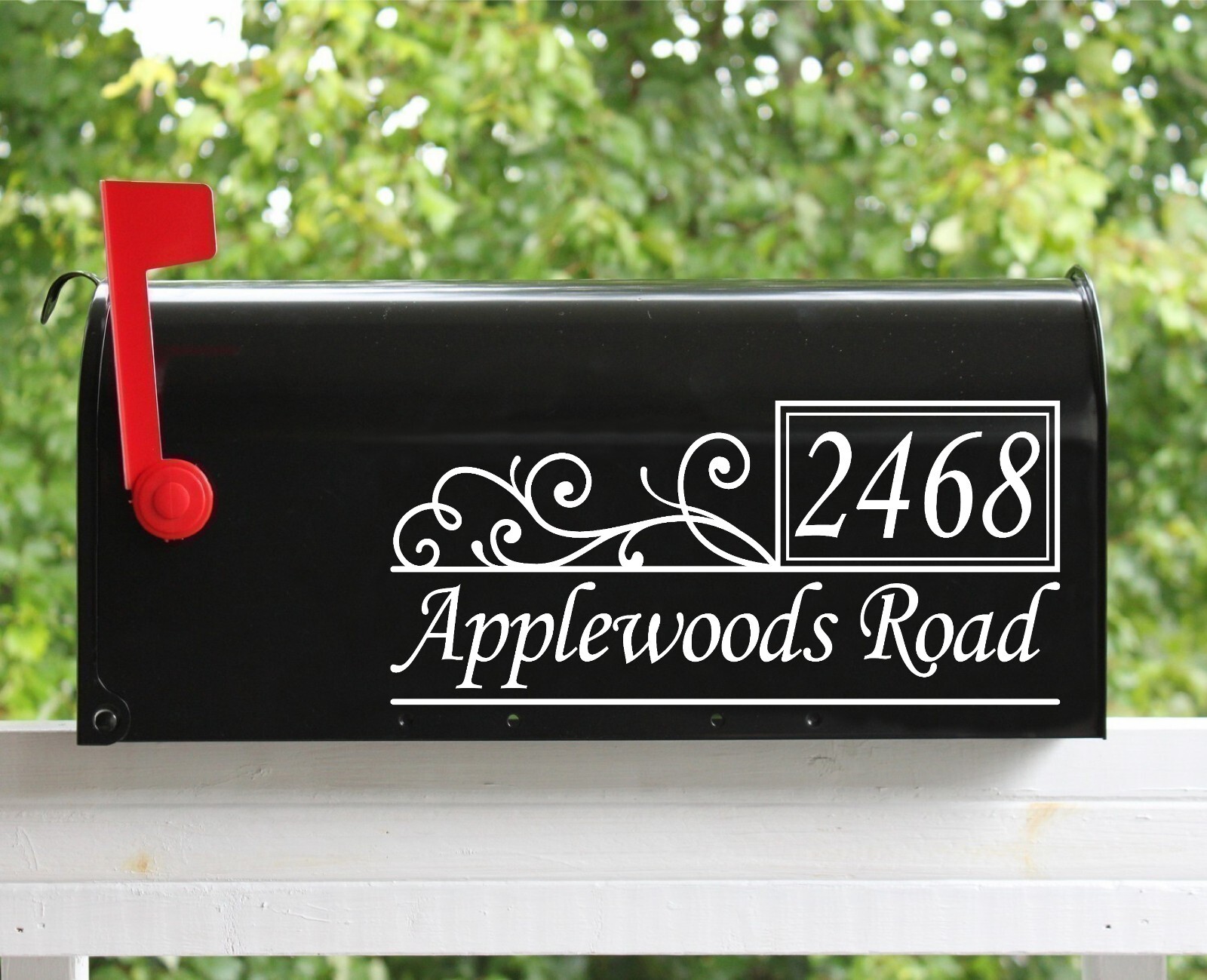 Set of 2 – 11" x 5" Custom Mailbox Decals Sticker Street Numbers, Many Fonts #03