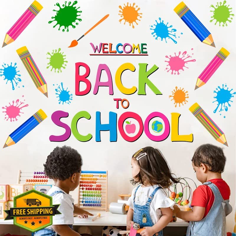 WINDVALE Back School Wall Decals Crayon