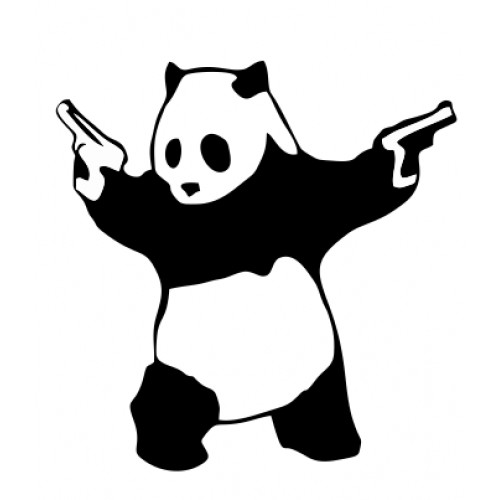 Banksy Panda With Guns Street Art Vinyl Decal Sticker Car Laptop Window Bumper
