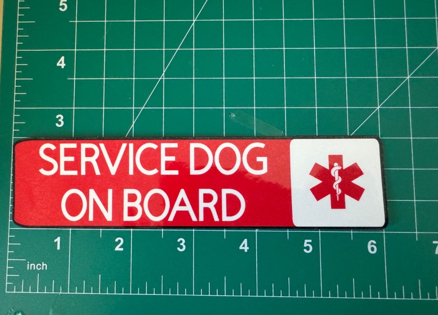 SERVICE DOG ON BOARD WATERPROOF VINYL RECTANGLE STICKER