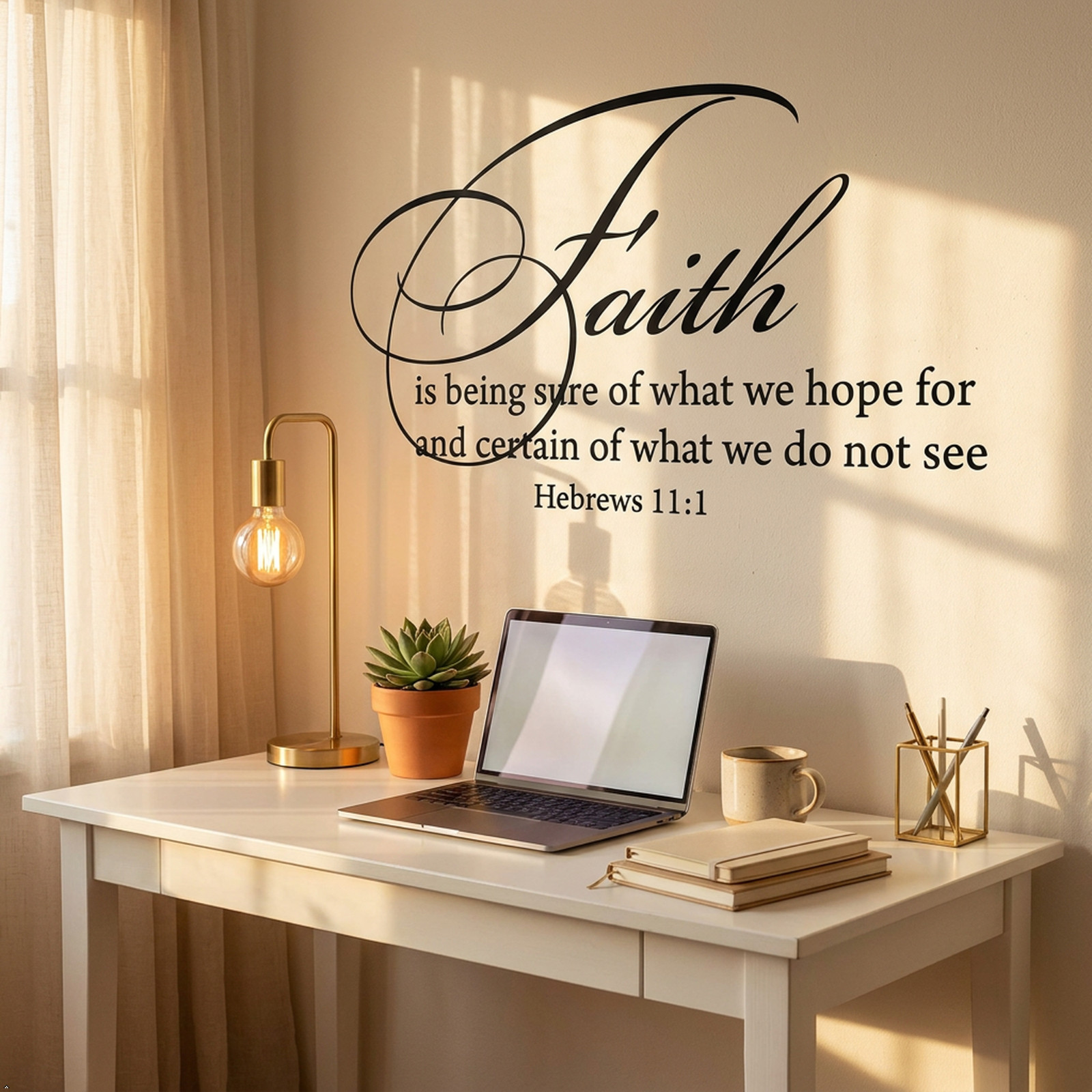 Hebrews 11:1 Faith Wall Decal Inspirational Bible Verse Vinyl Sticker for Home