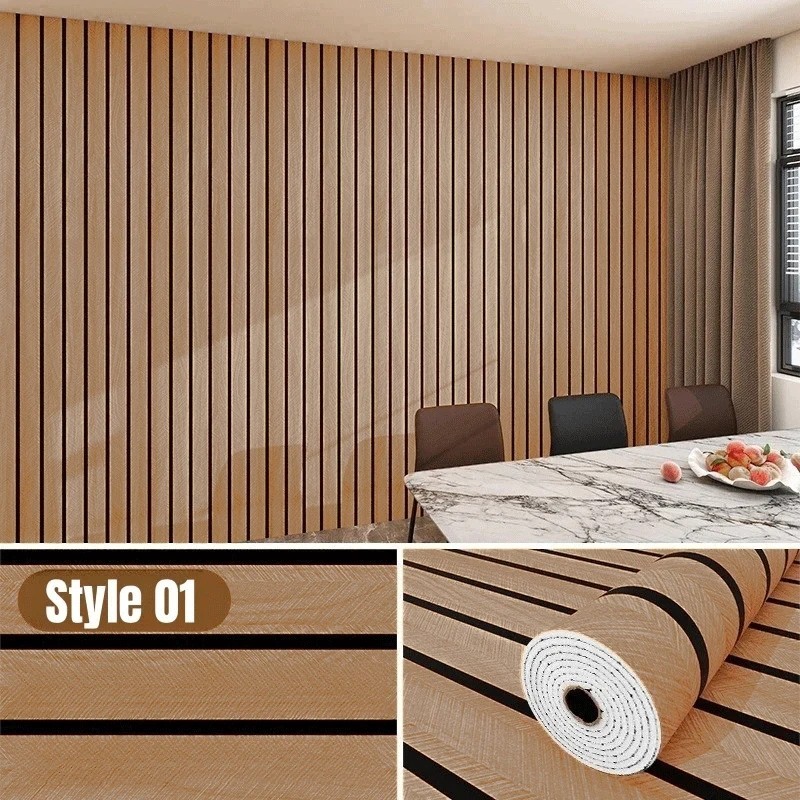 Imitation Wall Stickers Pvc Waterproof Wood 40cm Realistic Easily Removable Self
