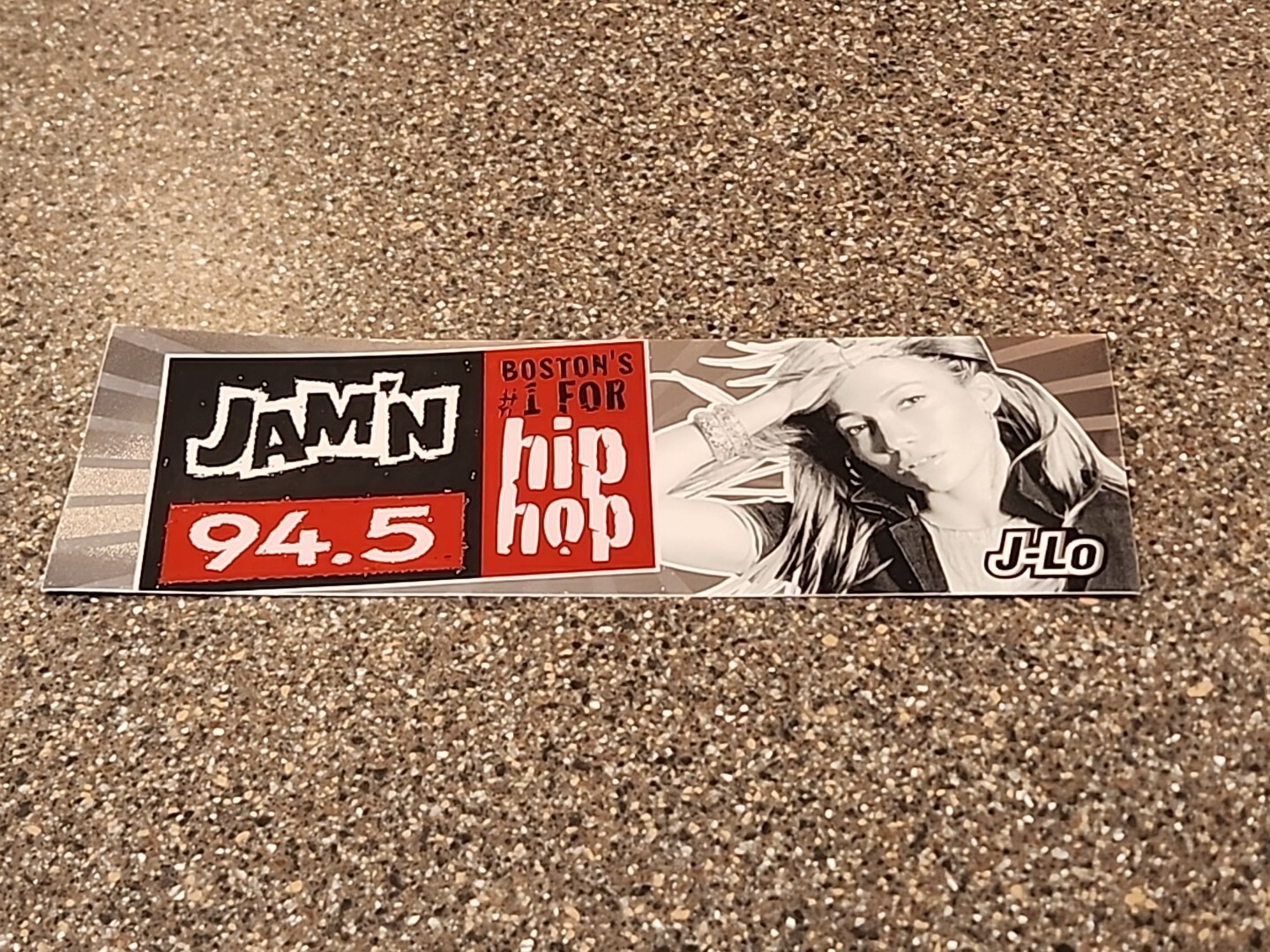 JAM'N 94.5 FM Radio Station Vintage J-Lo Jennifer Lopez 1999 Bumper Sticker Rare