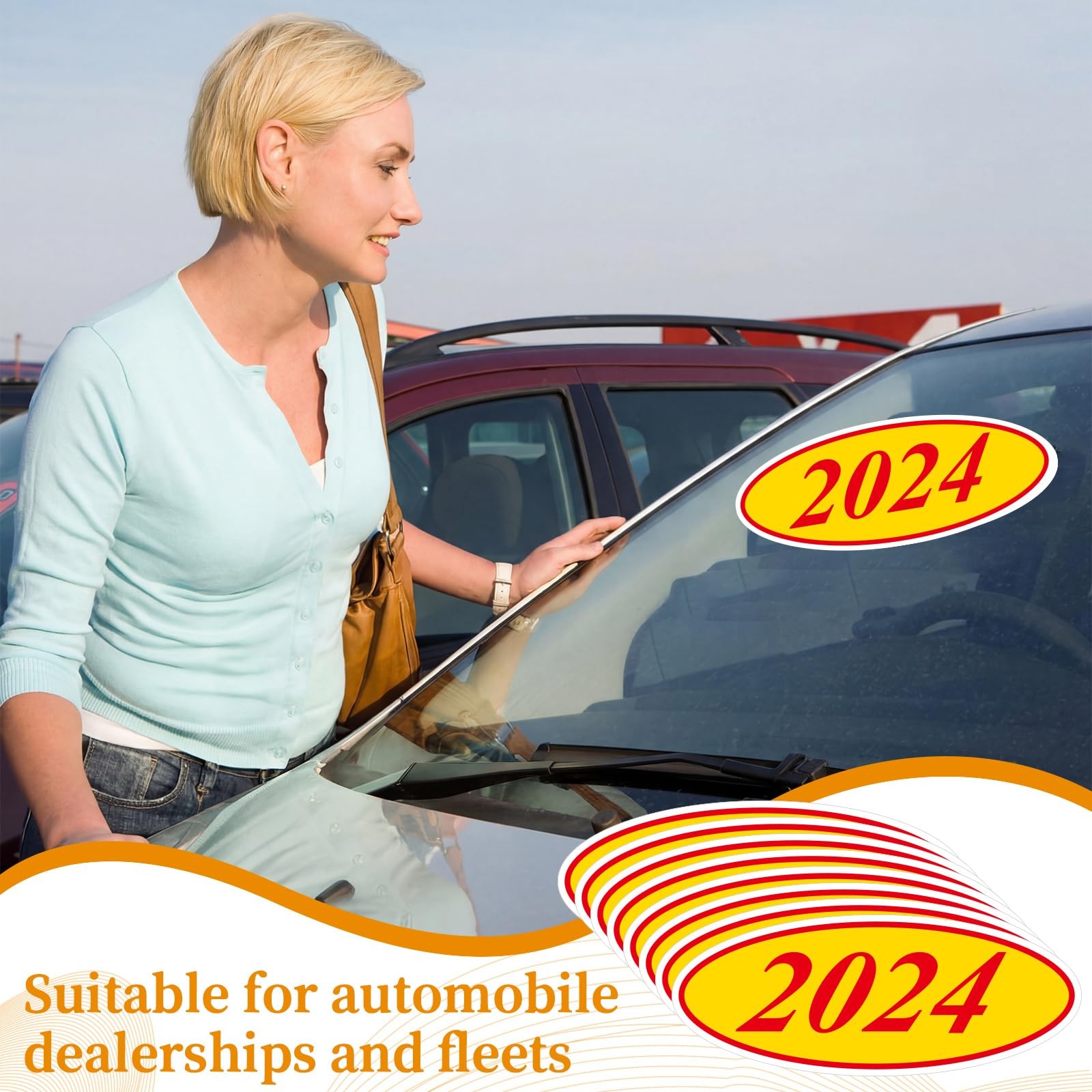 204 Pcs Oval Model Windshield Year Stickers Decals, 2008-2024 Large Oval Viny…
