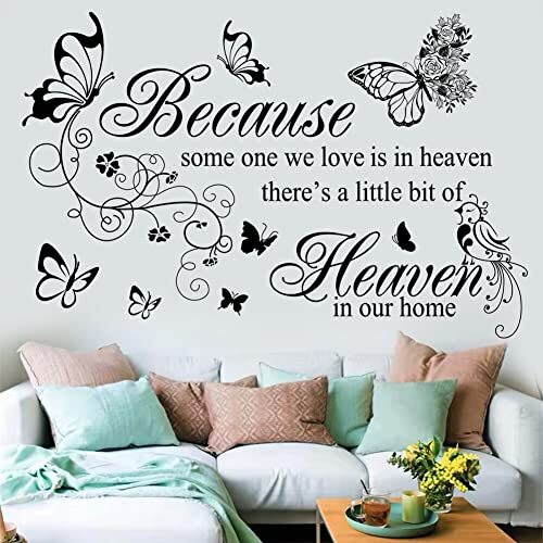Wall Decals Inspirational Wall Saying Because Someone We Love is in Heaven