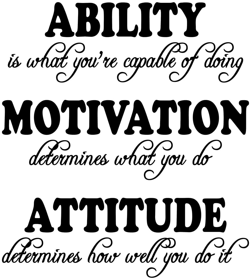 Wall Decals Ability Motivation Attitude Wall Decal Quote Home Decor Art Quote…