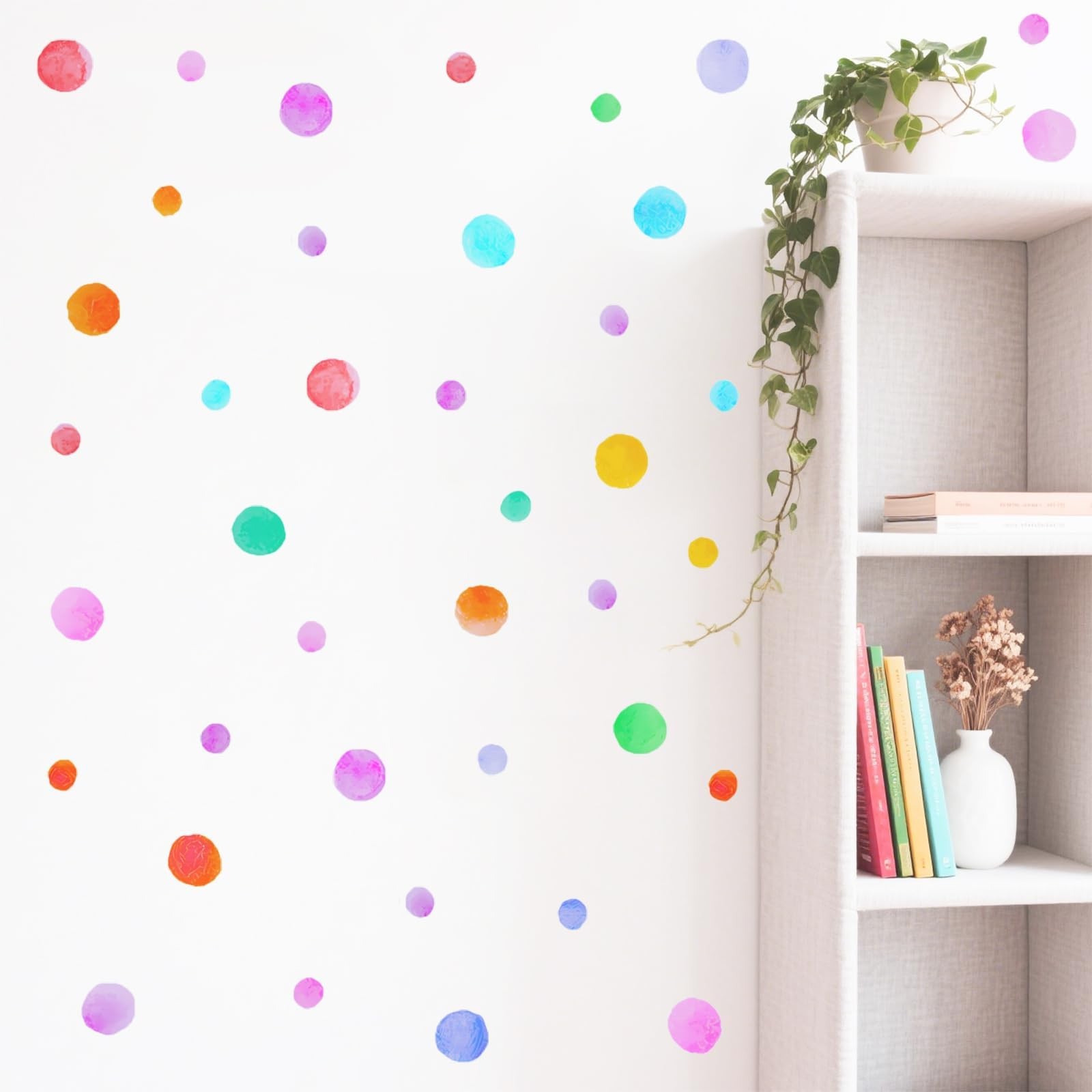 152Pcs Polka Dot Wall Decals Colorful Peel and Stick Stickers, Removable Deco…